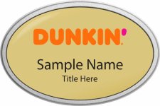 (image for) Dunkin' Oval Prestige Pebbled Gold Badge