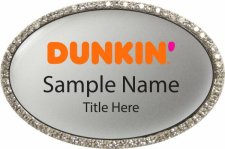 (image for) Dunkin' Oval Bling Silver Badge