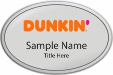 (image for) Dunkin' Oval Prestige Pebbled Silver Badge