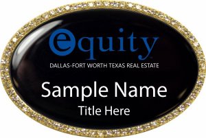 (image for) Equity Real Estate Oval Bling Gold Badge with Black Insert