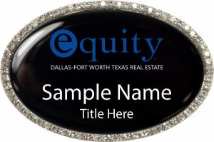 (image for) Equity Real Estate Oval Bling Silver Badge with Black Insert