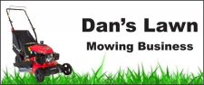 (image for) Dan's Lawn Mowing Buisness Standard White Square Corner badge