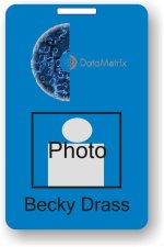 (image for) DataMetrix Blue Photo ID Badge