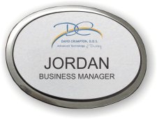 (image for) David Crumpton, DDS Executive Oval Silver With Title Badge