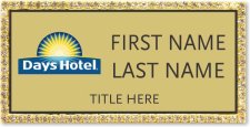 (image for) Days Hotel Gold Bling Badge - Stacked Name