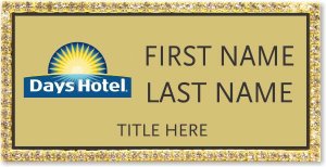 (image for) Days Hotel Gold Bling Badge - Stacked Name