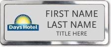 (image for) Days Hotel Silver Prestige Badge with Polished Frame - Stacked Name