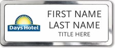 (image for) Days Hotel White Prestige Badge with Polished Frame - Stacked Name