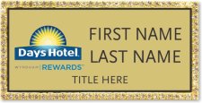 (image for) Days Hotel / Wyndham Gold Bling Badge - Stacked Name