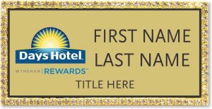 (image for) Days Hotel / Wyndham Gold Bling Badge - Stacked Name