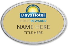 (image for) Days Hotel / Wyndham Oval Gold Pebbled Frame Prestige Badge