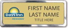 (image for) Days Inn / Wyndham Gold Prestige Badge with Polished Frame - Stacked Name