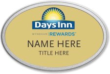 (image for) Days Inn / Wyndham Oval Gold Pebbled Frame Prestige Badge