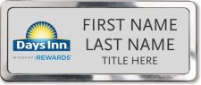 (image for) Days Inn / Wyndham Silver Prestige Badge with Polished Frame - Stacked Name