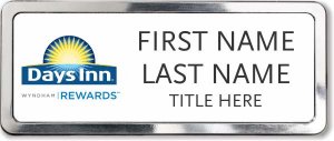 (image for) Days Inn / Wyndham Silver Prestige Badge with Polished Frame - Stacked Name