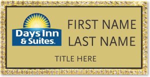 (image for) Days Inn & Suites Gold Bling Badge - Stacked Name