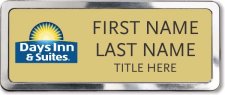 (image for) Days Inn & Suites Gold Prestige Badge with Polished Frame - Stacked Name