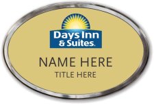 (image for) Days Inn & Suites Oval Gold Polished Frame Prestige Badge