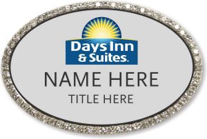 (image for) Days Inn & Suites Oval Silver Bling Badge