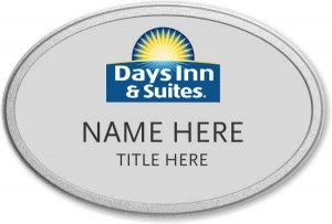 (image for) Days Inn & Suites Oval Silver Pebbled Frame Prestige Badge