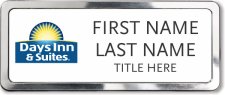 (image for) Days Inn & Suites White Prestige Badge with Polished Frame - Stacked Name