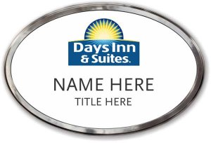 (image for) Days Inn & Suites Oval White Polished Frame Prestige Badge