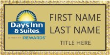 (image for) Days Inn & Suites / Wyndham Gold Bling Badge - Stacked Name