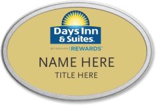 (image for) Days Inn & Suites / Wyndham Oval Gold Pebbled Frame Prestige Badge