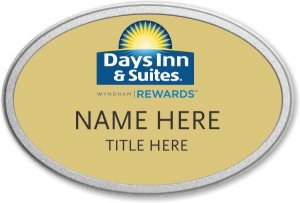 (image for) Days Inn & Suites / Wyndham Oval Gold Pebbled Frame Prestige Badge