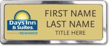 (image for) Days Inn & Suites / Wyndham Gold Prestige Badge with Polished Frame Stacked Name