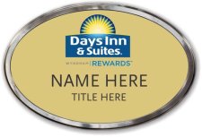 (image for) Days Inn & Suites / Wyndham Oval Gold Polished Frame Prestige Badge