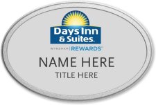 (image for) Days Inn & Suites / Wyndham Oval Silver Pebbled Frame Prestige Badge