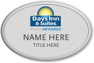 (image for) Days Inn & Suites / Wyndham Oval Silver Pebbled Frame Prestige Badge