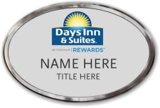 (image for) Days Inn & Suites / Wyndham Oval Silver Polished Frame Prestige Badge