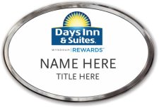 (image for) Days Inn & Suites / Wyndham Oval White Polished Frame Prestige Badge