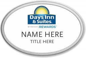 (image for) Days Inn & Suites / Wyndham Oval White Pebbled Frame Prestige Badge