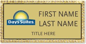 (image for) Days Suites Gold Bling Badge - Stacked Name