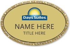 (image for) Days Suites Oval Gold Bling Badge