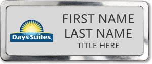 (image for) Days Suites Silver Prestige Badge with Polished Frame - Stacked Name