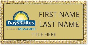 (image for) Days Suites / Wyndham Gold Bling Badge - Stacked Name