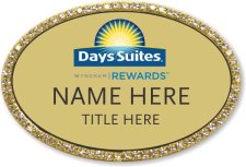 (image for) Days Suites / Wyndham Oval Gold Bling Badge