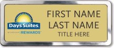 (image for) Days Suites / Wyndham Gold Prestige Badge with Polished Frame - Stacked Name