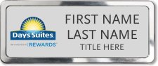 (image for) Days Suites / Wyndham Silver Prestige Badge with Polished Frame - Stacked Name