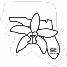 (image for) Delray Beach Orchid Society Shaped Logo Only White Badge - Large