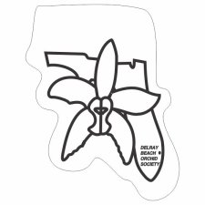 (image for) Delray Beach Orchid Society Shaped Logo Only White Badge - Small