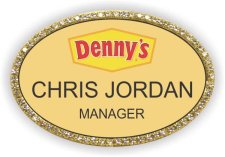 (image for) Denny's Gold Oval Bling Badge