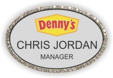 (image for) Denny's Silver Oval Bling Badge
