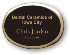 (image for) Dental Ceramics of Iowa City Executive Black Oval Gold Framed Badge