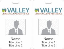 (image for) Valley Immediate Care - Dermatology & Aesthetics Photo ID Vertical Double Sided Badge - 2 Titles