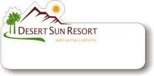 (image for) Desert Sun Resort White Shaped Logo Only Badge